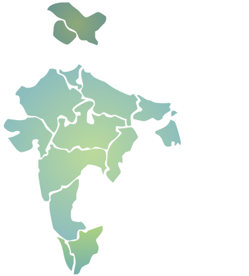 Map of India showing Terrain Protection branch network